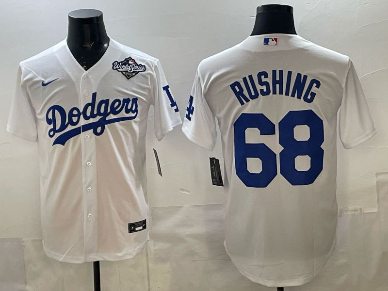 Men Los Angeles Dodgers #68 Rushing White Game 2026 Nike MLB Jersey 007->women mlb jersey->Women Jersey